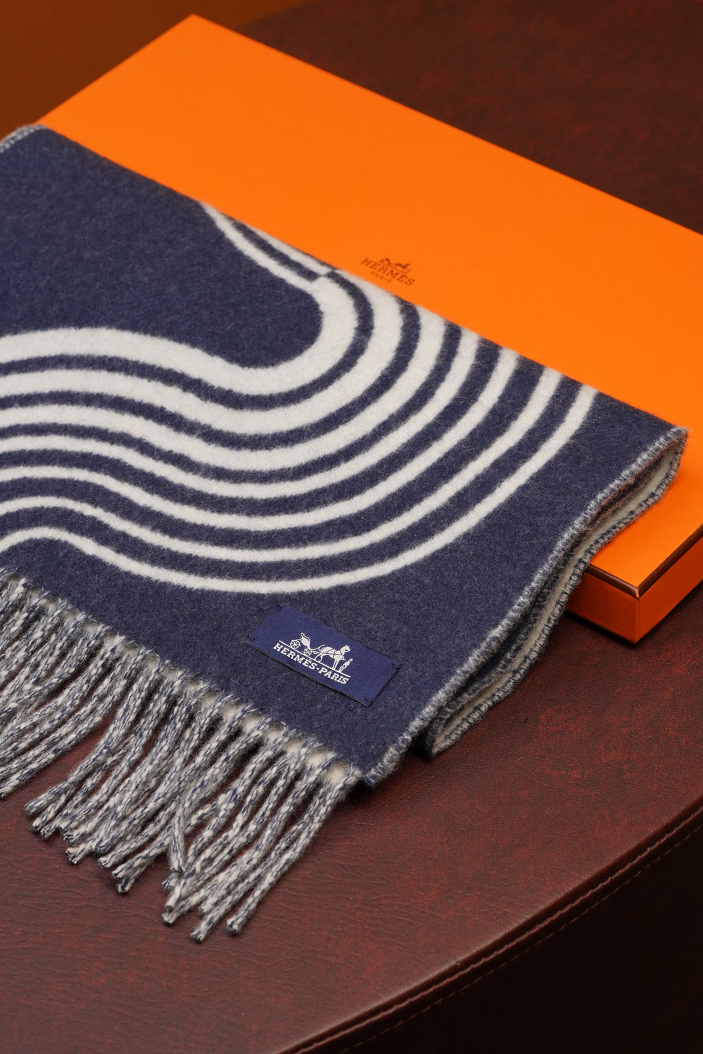 Hermes Scarf Cashmere (Blue)