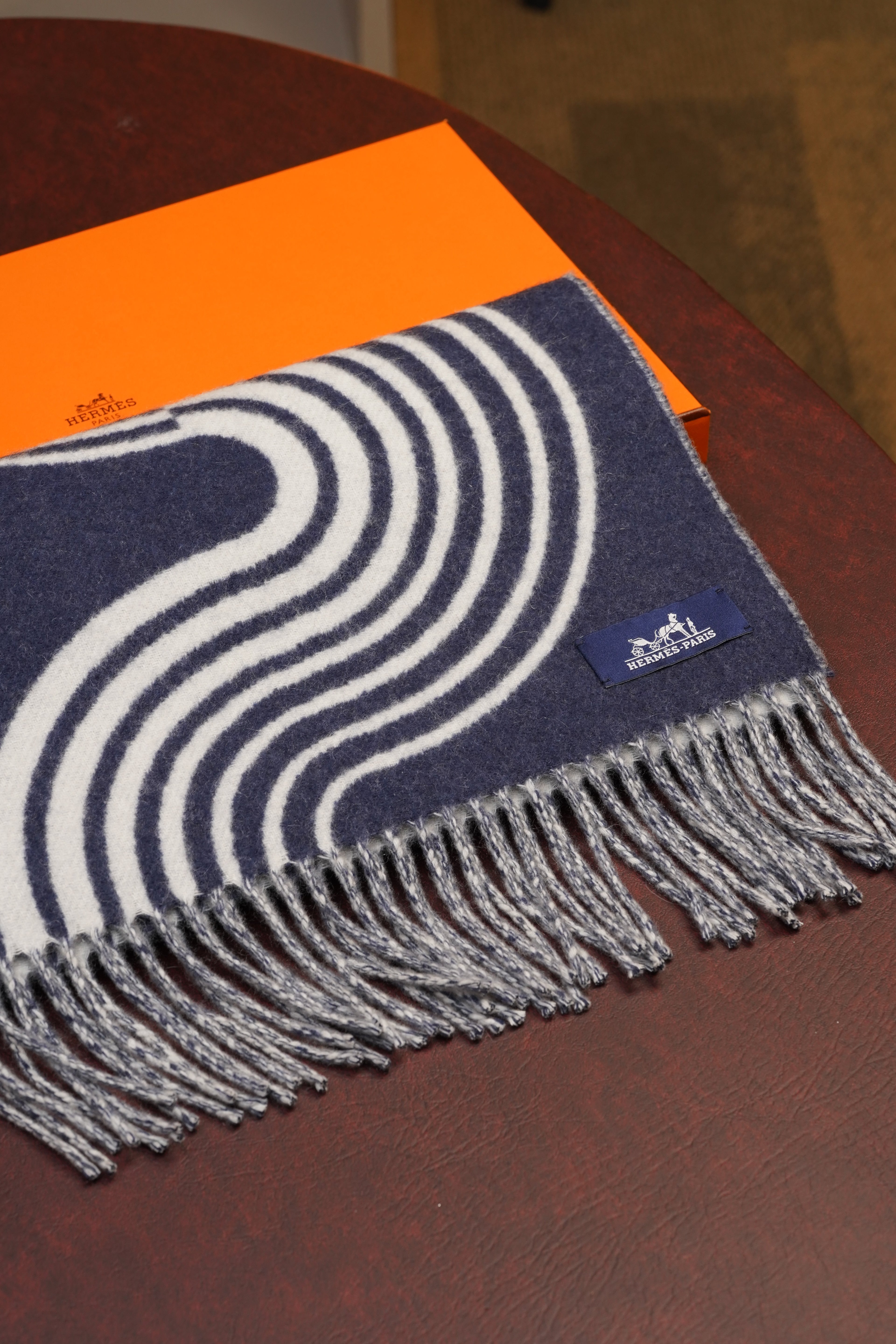 Hermes Scarf Cashmere (Blue)