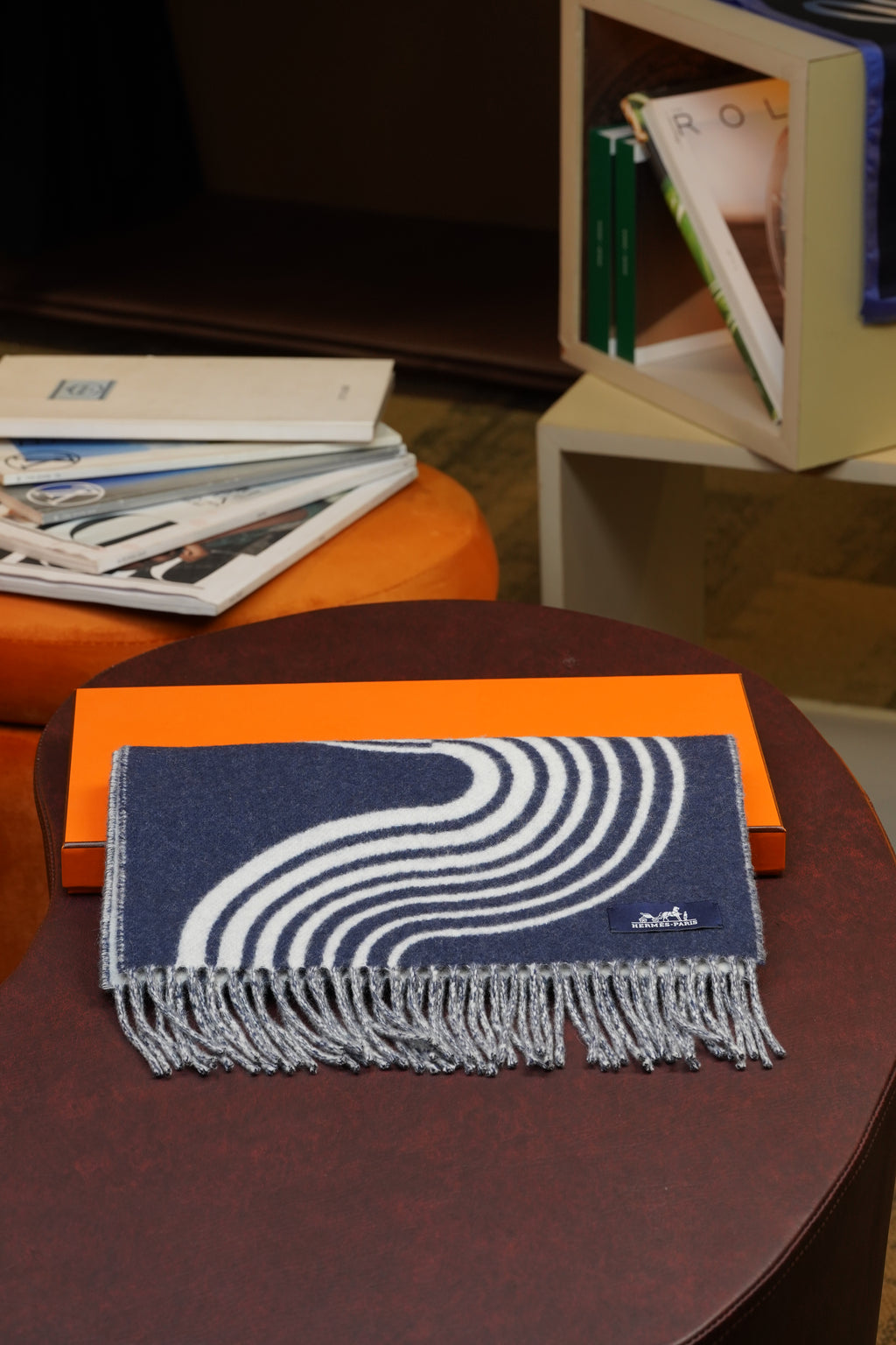 Hermes Scarf Cashmere (Blue)