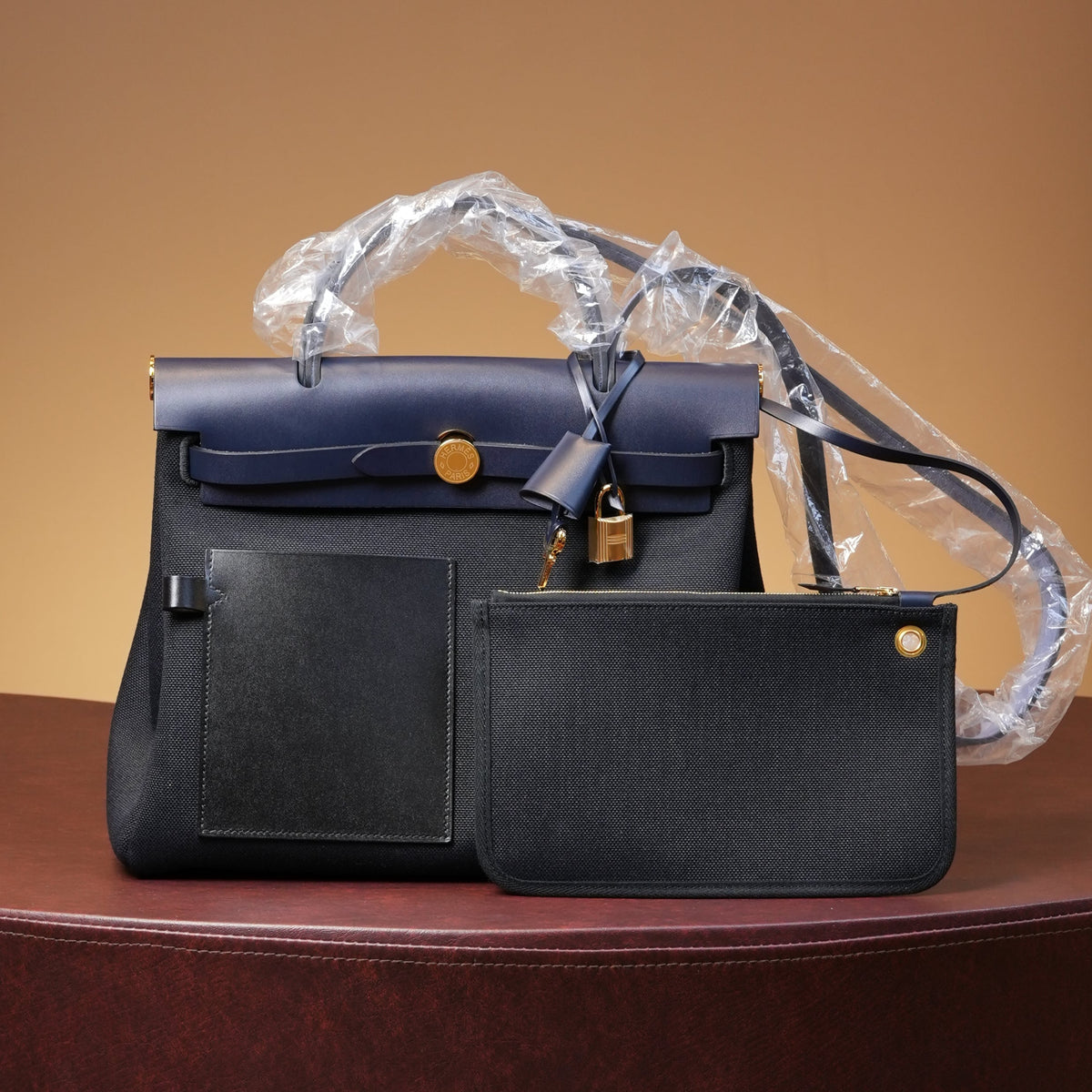 Hermes Herbag Zip Pocket 31 - Bleu/Noir